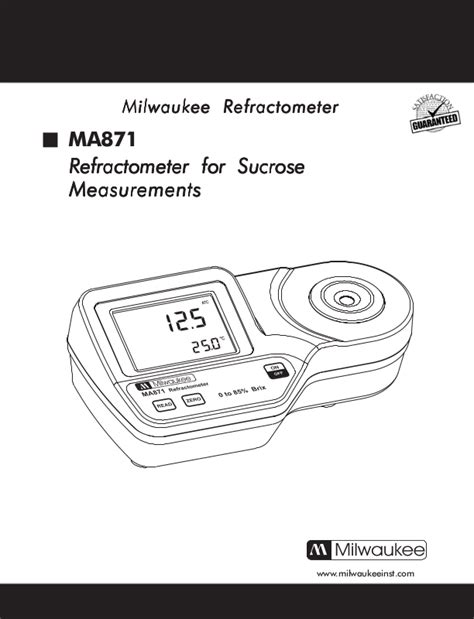 ma871 digital brix refractometer manual|milwaukee ma871 user manual.